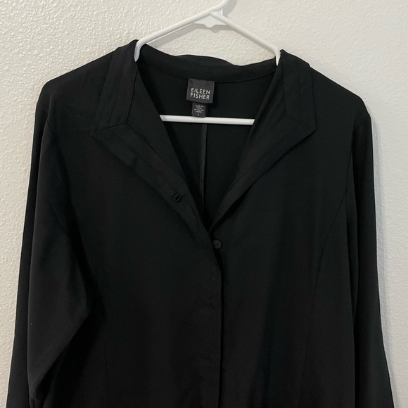 Eileen Fisher Black Wool Blend Smock Tunic - Picture 3 of 14